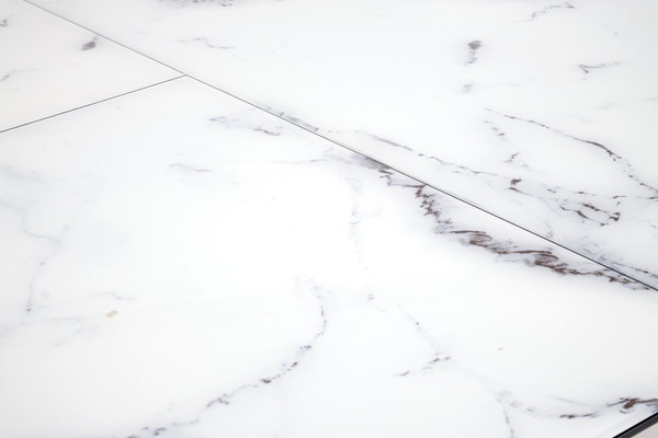 Изображение товара Обеденный стол Halmar Vertigo 130-180x130x76 (белый мрамор/черный)