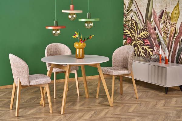 Изображение товара Обеденный стол Halmar Ruben 102-142x102x73 (кашемир/натуральный)