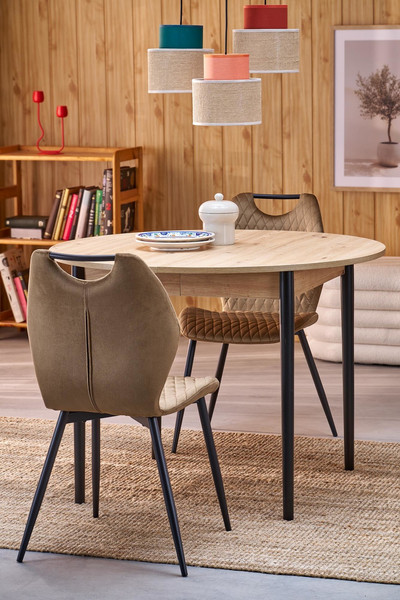 Изображение товара Обеденный стол Halmar Pivot 102-142x102x75 (дуб артизан/черный)