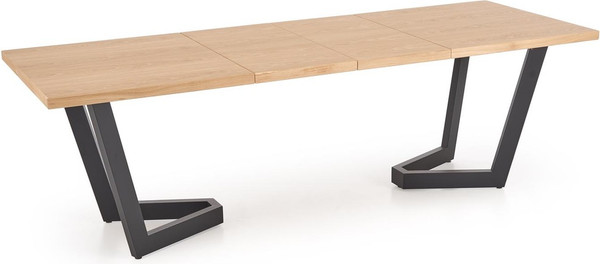 Изображение товара Обеденный стол Halmar Massive 2 160-250x90x77 (дуб натуральный/черный)