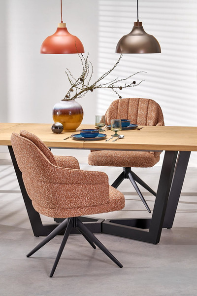 Изображение товара Обеденный стол Halmar Massive 2 160-250x90x77 (дуб натуральный/черный)