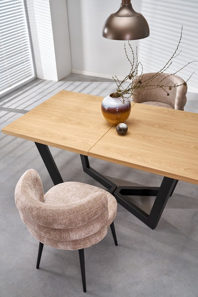 Изображение товара Обеденный стол Halmar Massive 2 160-250x90x77 (дуб натуральный/черный)