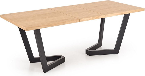 Изображение товара Обеденный стол Halmar Massive 2 160-250x90x77 (дуб натуральный/черный)