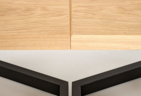 Изображение товара Обеденный стол Halmar Massive 2 160-250x90x77 (дуб натуральный/черный)