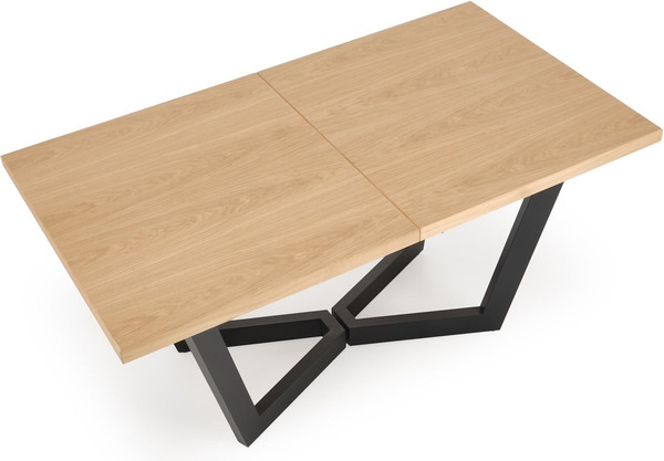 Изображение товара Обеденный стол Halmar Massive 2 160-250x90x77 (дуб натуральный/черный)