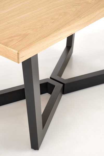 Изображение товара Обеденный стол Halmar Massive 2 160-250x90x77 (дуб натуральный/черный)