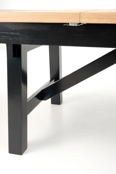 Изображение товара Обеденный стол Halmar Fiesta 200-280x100x77 (дуб натуральный/черный)