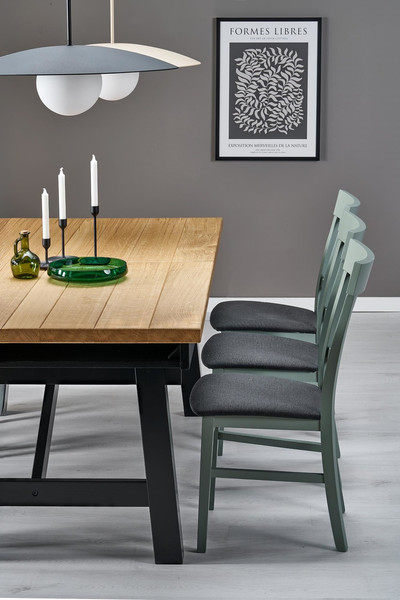 Изображение товара Обеденный стол Halmar Fiesta 200-280x100x77 (дуб натуральный/черный)