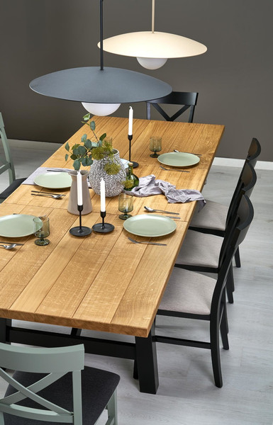 Изображение товара Обеденный стол Halmar Fiesta 200-280x100x77 (дуб натуральный/черный)