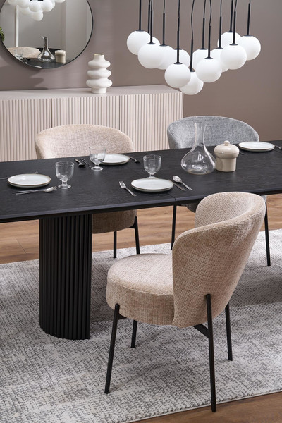 Изображение товара Обеденный стол Halmar Bolero 160-250x90x76 (черный дуб/черный)