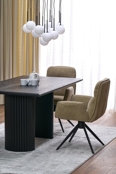 Изображение товара Обеденный стол Halmar Bolero 160-250x90x76 (черный дуб/черный)