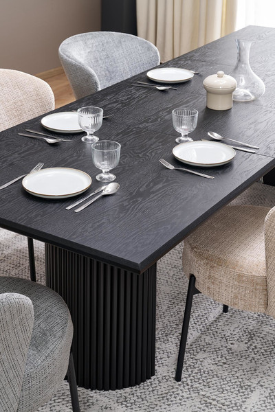 Изображение товара Обеденный стол Halmar Bolero 160-250x90x76 (черный дуб/черный)