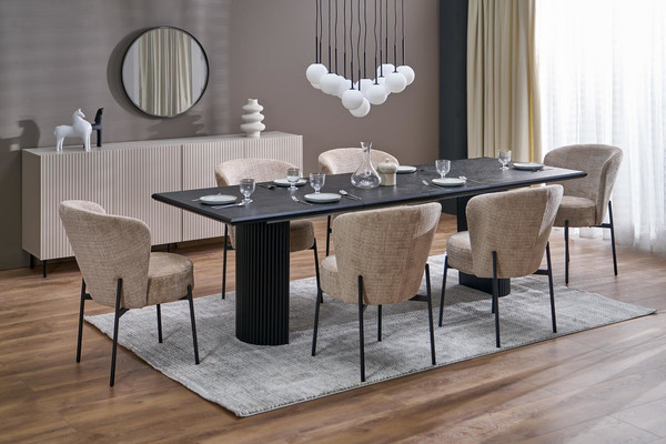 Изображение товара Обеденный стол Halmar Bolero 160-250x90x76 (черный дуб/черный)