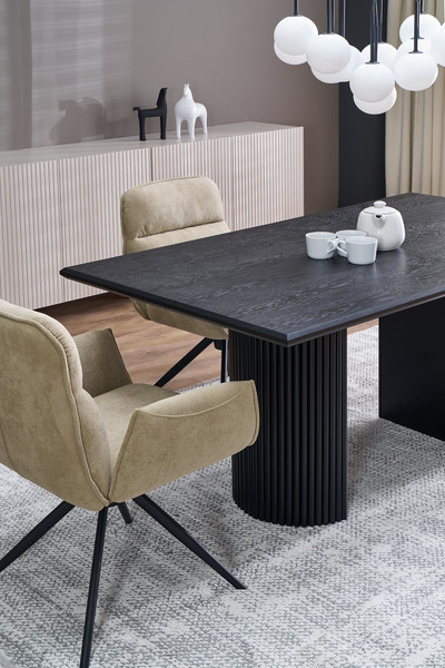 Изображение товара Обеденный стол Halmar Bolero 160-250x90x76 (черный дуб/черный)