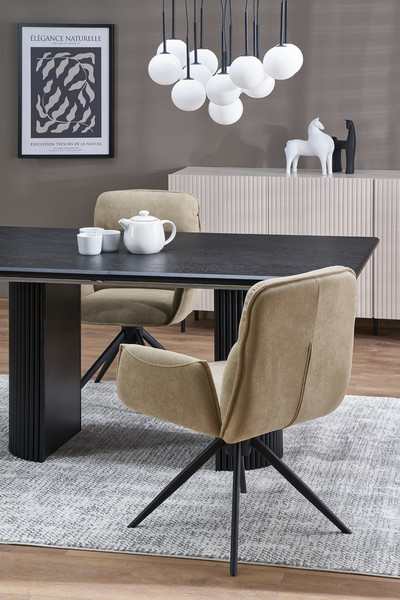 Изображение товара Обеденный стол Halmar Bolero 160-250x90x76 (черный дуб/черный)