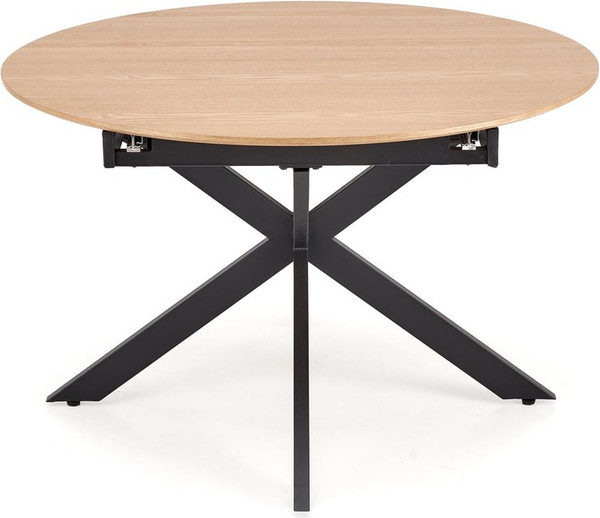 Изображение товара Обеденный стол Halmar Acord 120-200x120x75 (натуральный/черный)