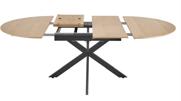 Изображение товара Обеденный стол Halmar Acord 120-200x120x75 (натуральный/черный)