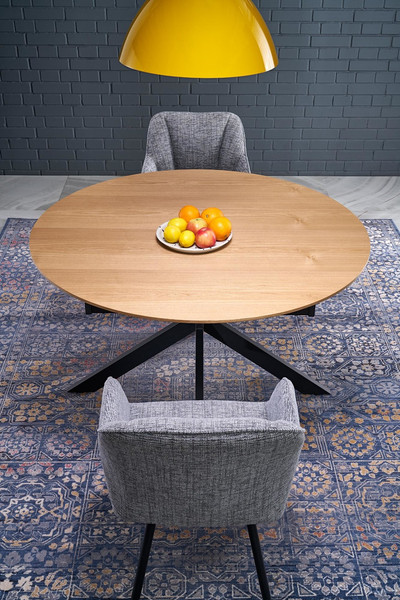 Изображение товара Обеденный стол Halmar Acord 120-200x120x75 (натуральный/черный)