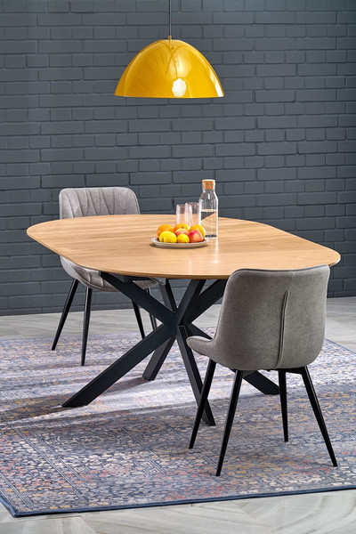 Изображение товара Обеденный стол Halmar Acord 120-200x120x75 (натуральный/черный)