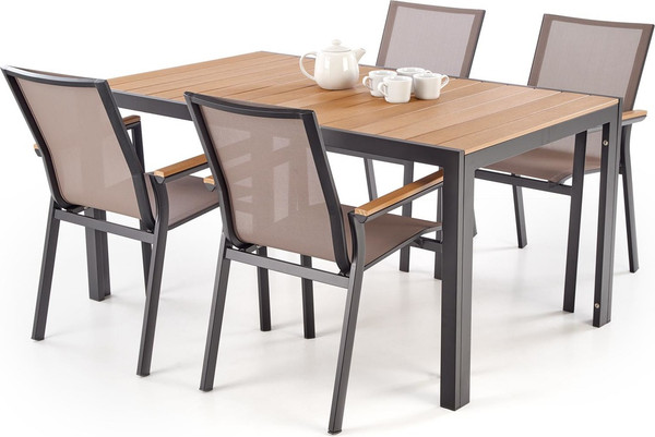 Изображение товара Стол садовый Halmar Fierro P (коричневый/черный)