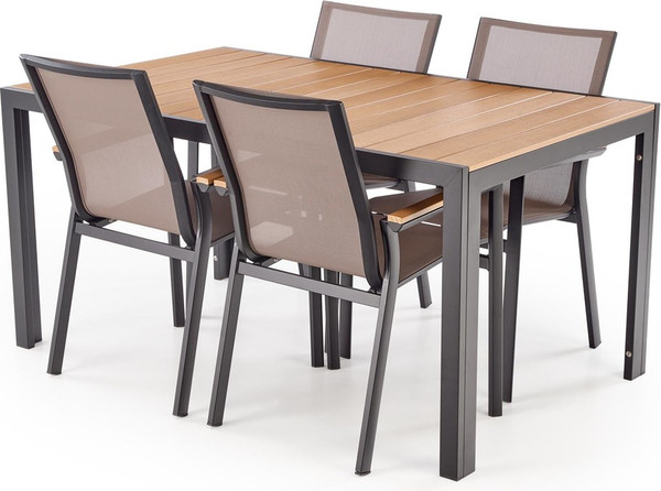 Изображение товара Стол садовый Halmar Fierro P (коричневый/черный)