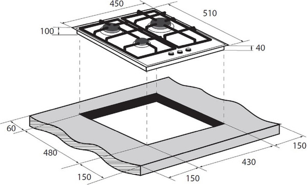 Изображение товара Газовая варочная панель Zugel ZGH450W