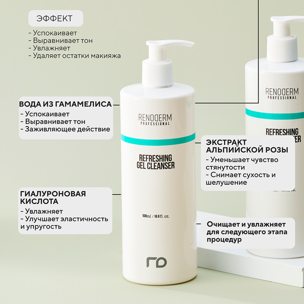 Изображение товара Гель для умывания Renoderm Professional Refreshing Gel Cleanser освежающий (500мл)