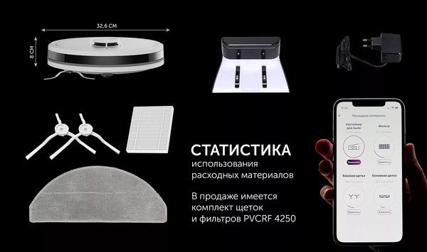 Изображение товара Робот-пылесос Polaris IQ Home PVCR 4250 (белый)