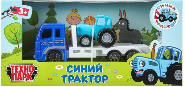 Изображение товара Набор игрушечных автомобилей Технопарк Синий Трактор / BLUTRA-7-AUTO-WOD