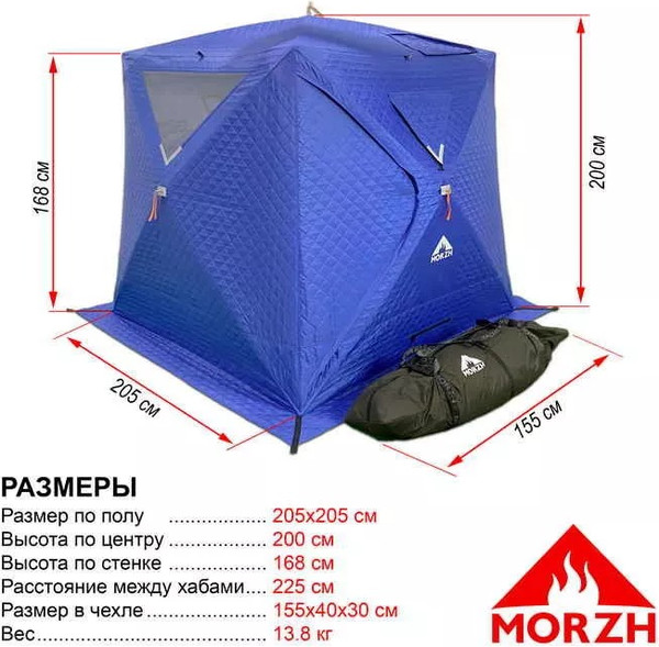 Изображение товара Палатка-баня MORZH Куб (синий)