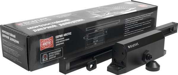 Изображение товара Доводчик с каналом скольжения БУЛАТ Arctic ДД 502/4 AH-B (черный)