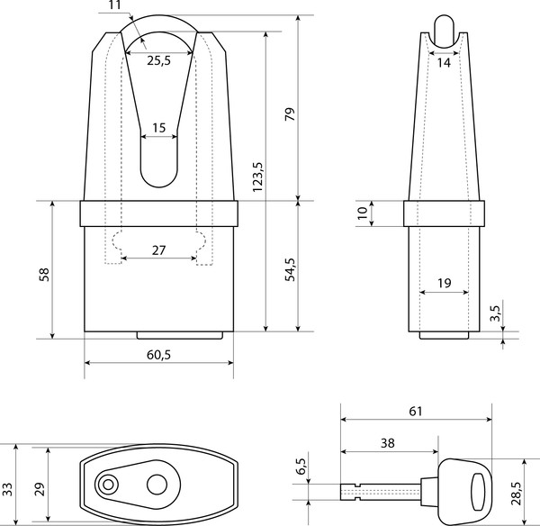 Изображение товара Замок навесной БУЛАТ ВС 901-01