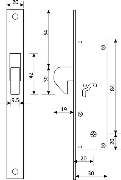 Изображение товара Замок врезной БУЛАТ ЗВ 1-1К.20.00.20.04 5 ключей (хром)