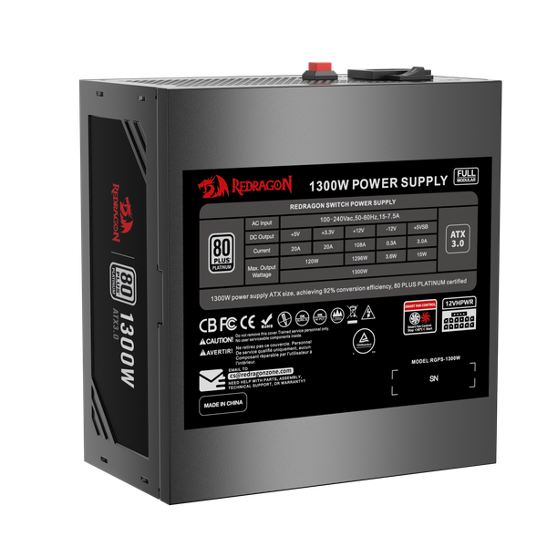 Изображение товара Блок питания для компьютера Redragon RGPS-1300W / 71813