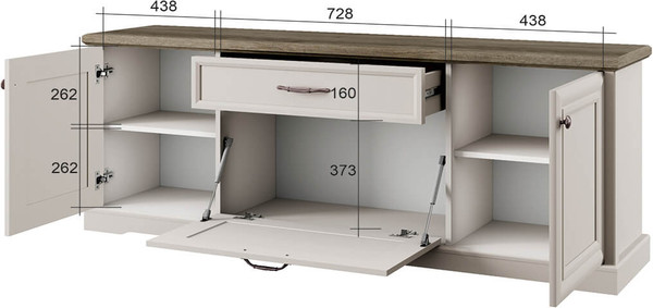 Изображение товара Тумба Anrex Toscana New RTV 3D1S (персидский жемчуг/каньон)
