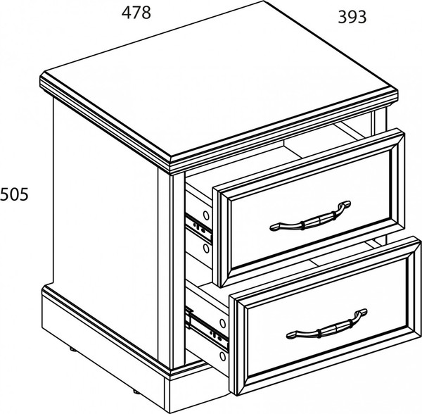 Изображение товара Прикроватная тумба Anrex Toscana New 2S (персидский жемчуг/каньон)