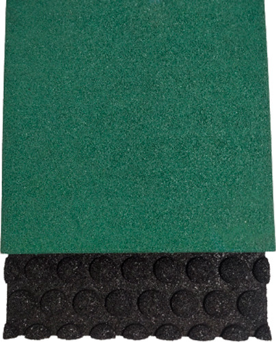 Изображение товара Резиновая плитка Rubtex Mats Games 1000x1000x40 рельеф (зеленый)