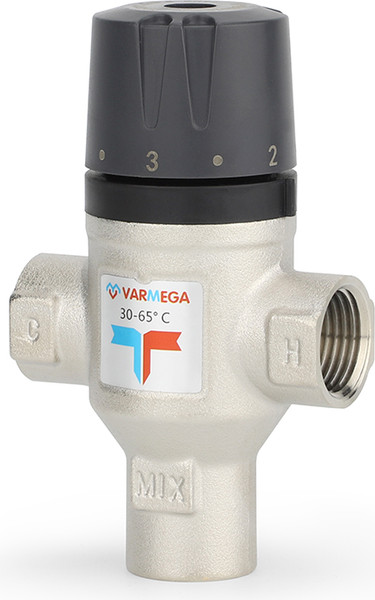 Изображение товара Клапан термостатический Varmega ВР 1/2" 30-65 Kvs 1.7 / VM17901 (смешение вниз)