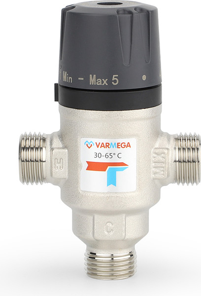 Изображение товара Клапан термостатический Varmega НР 1/2" 30-65 Kvs 1.6 / VM17201 (боковое смешение)