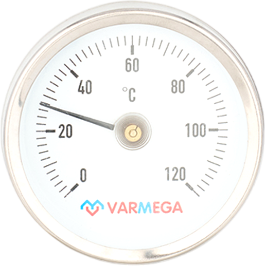 Изображение товара Термометр биметаллический Varmega Накладной 63мм 120С с пружиной / VMMT05-635000