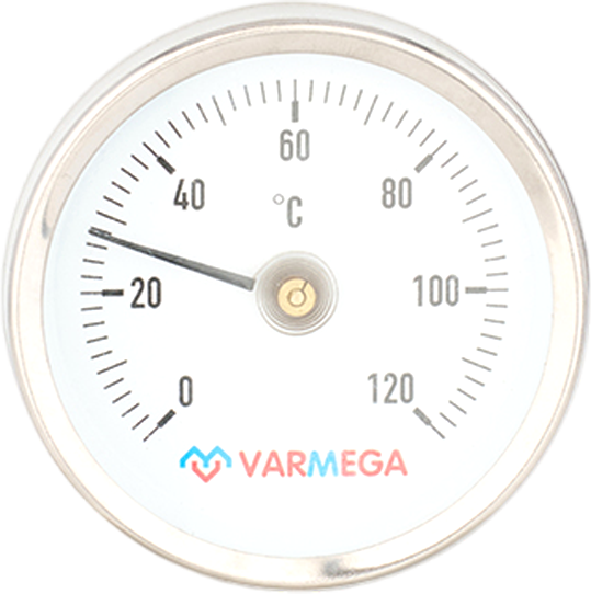 Изображение товара Термометр биметаллический Varmega Накладной 80мм 120С с пружиной / VMMT05-805000