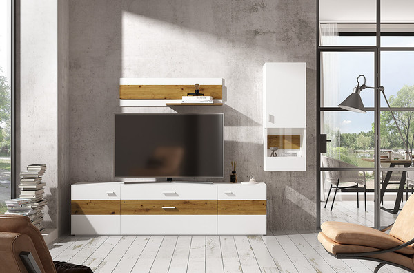 Изображение товара Тумба Anrex Dylan RTV 3D1S (белый/дуб артисан)