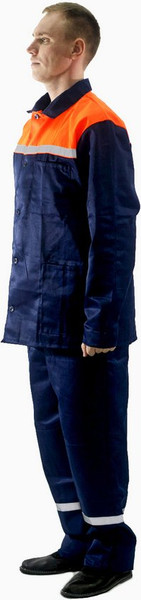 Изображение товара Комплект рабочей одежды Барсегян Л.Р. Рабочий-2 (р.56-58, 182-188, темно-синий/оранжевый)