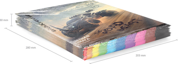 Изображение товара Набор цветной бумаги Erich Krause Road Beast двусторонняя на клею / 63619 (10цв)