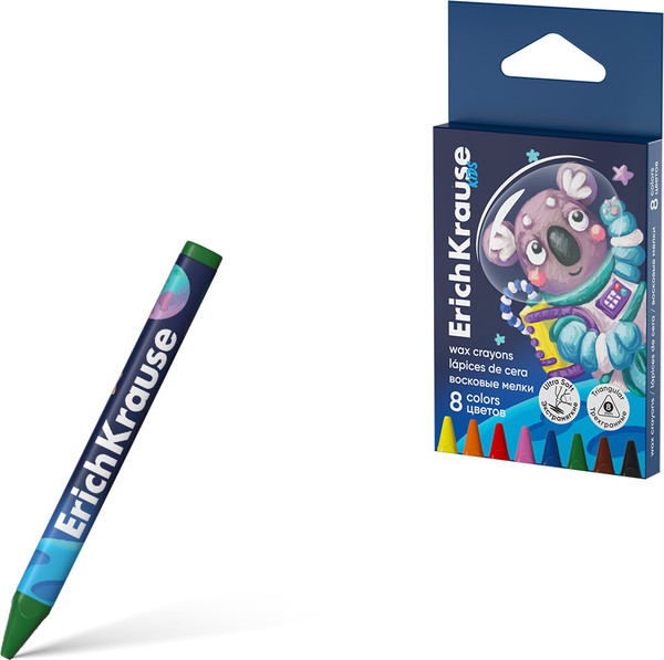 Изображение товара Восковые мелки Erich Krause Kids Space Animals / 62944 (8цв)