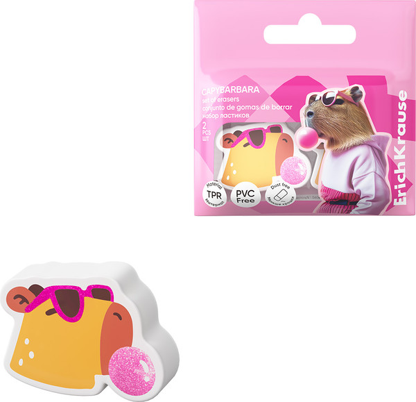 Изображение товара Набор ластиков Erich Krause CapyBarbara / 63829 (2шт)