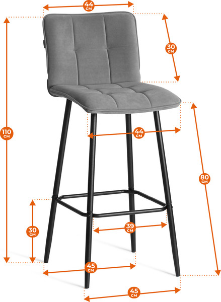 Изображение товара Стул барный Tetchair Bari (велюр/бежевый)