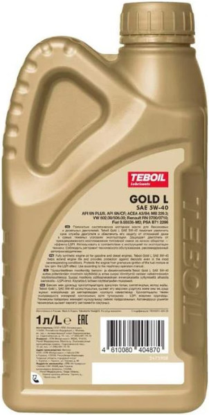 Изображение товара Моторное масло Teboil Gold L 5W40 / 3475040 (1л)