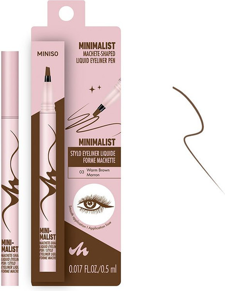 Изображение товара Подводка для глаз жидкая Miniso Minimalist Machete-Shaped 9885 (03 Warm Brown)