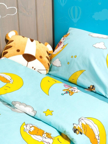 Изображение товара Комплект постельного белья Wake me Wake Лучший друг 1.5сп 70x70 / 70704-1+70705-1